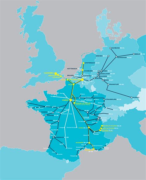 eurostar map of europe
